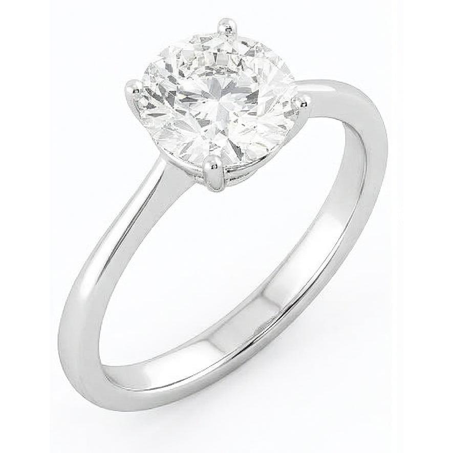 2.75 Ct Solitaire Natural Earth Mined Diamond ( Not Lab Grown )  Engagement Ring 4 Prongs 14K Gold White