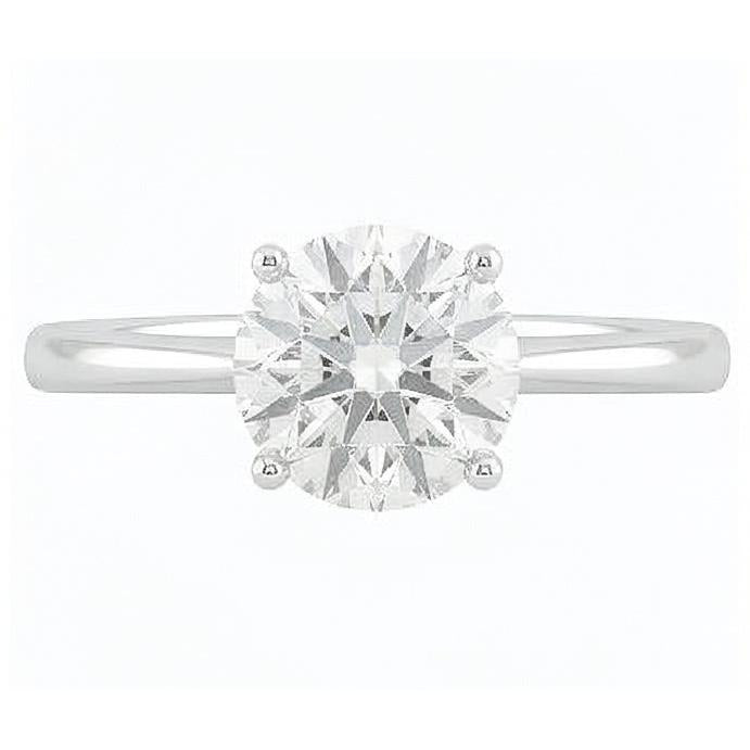 2.75 Ct Solitaire Natural Earth Mined Diamond ( Not Lab Grown )  Engagement Ring 4 Prongs 14K Gold White