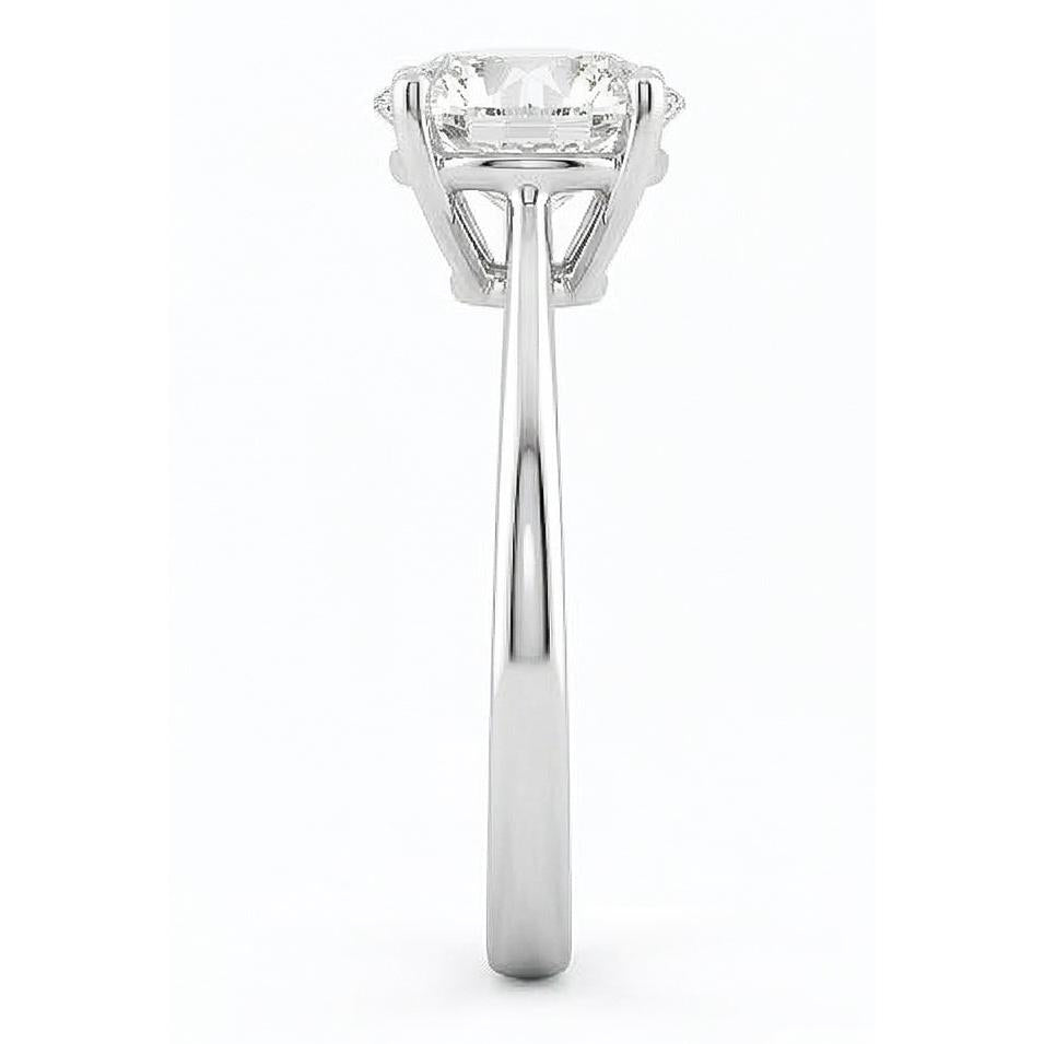 2.75 Ct Solitaire Natural Earth Mined Diamond ( Not Lab Grown )  Engagement Ring 4 Prongs 14K Gold White