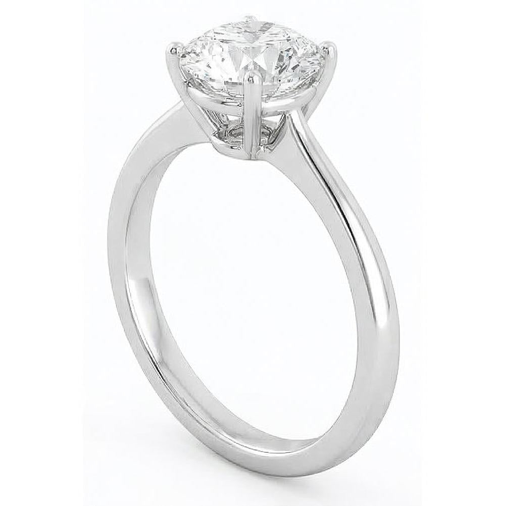 2.75 Ct Solitaire Natural Earth Mined Diamond ( Not Lab Grown )  Engagement Ring 4 Prongs 14K Gold White