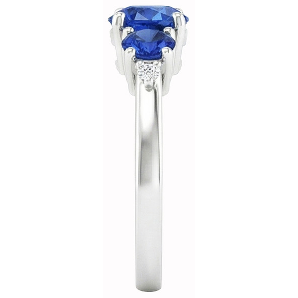 2.76 Ct Ceylon Sapphire Round Natural Earth Mined Diamond ( Not Lab Grown ) Ring White Gold 14K