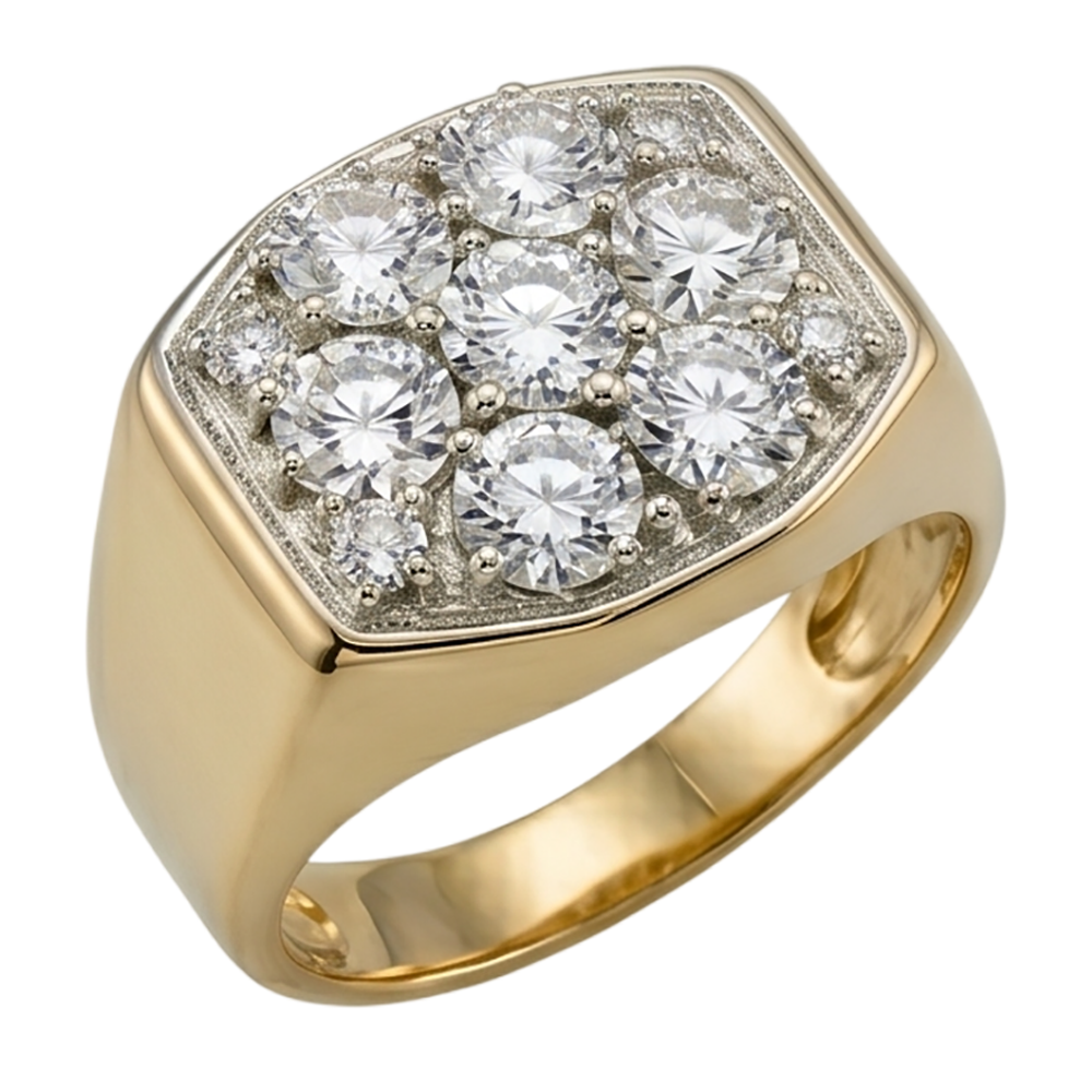 2.80 Carats Round Natural Earth Mined Diamond ( Not Lab Grown ) s Men’s Engagement Ring Two Tone Gold 14K