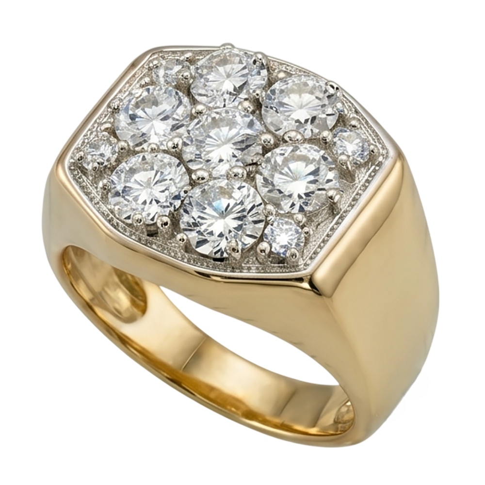 2.80 Carats Round Natural Earth Mined Diamond ( Not Lab Grown ) s Men’s Engagement Ring Two Tone Gold 14K