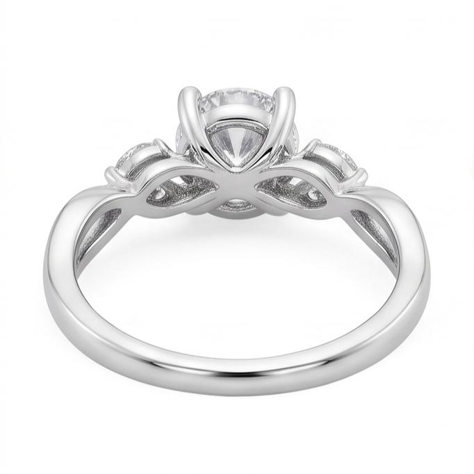 2.94 Carats Real Round And Marquise Cut Natural Earth Mined Diamond ( Not Lab Grown )s Anniversary Ring White Gold