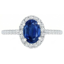 2 Carat Blue Sapphire Natural Earth Mined Diamond ( Not Lab Grown ) Ring