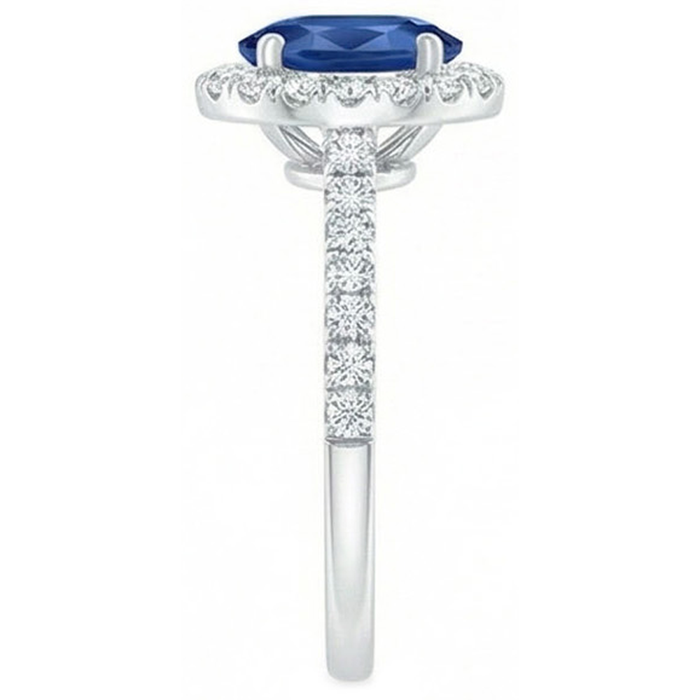2 Carat Blue Sapphire Natural Earth Mined Diamond ( Not Lab Grown ) Ring