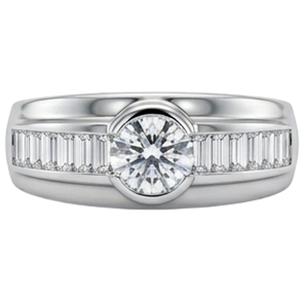 2 Carat Natural Earth Mined Diamond ( Not Lab Grown )s Engagement Ring Men's Band White Gold 14K