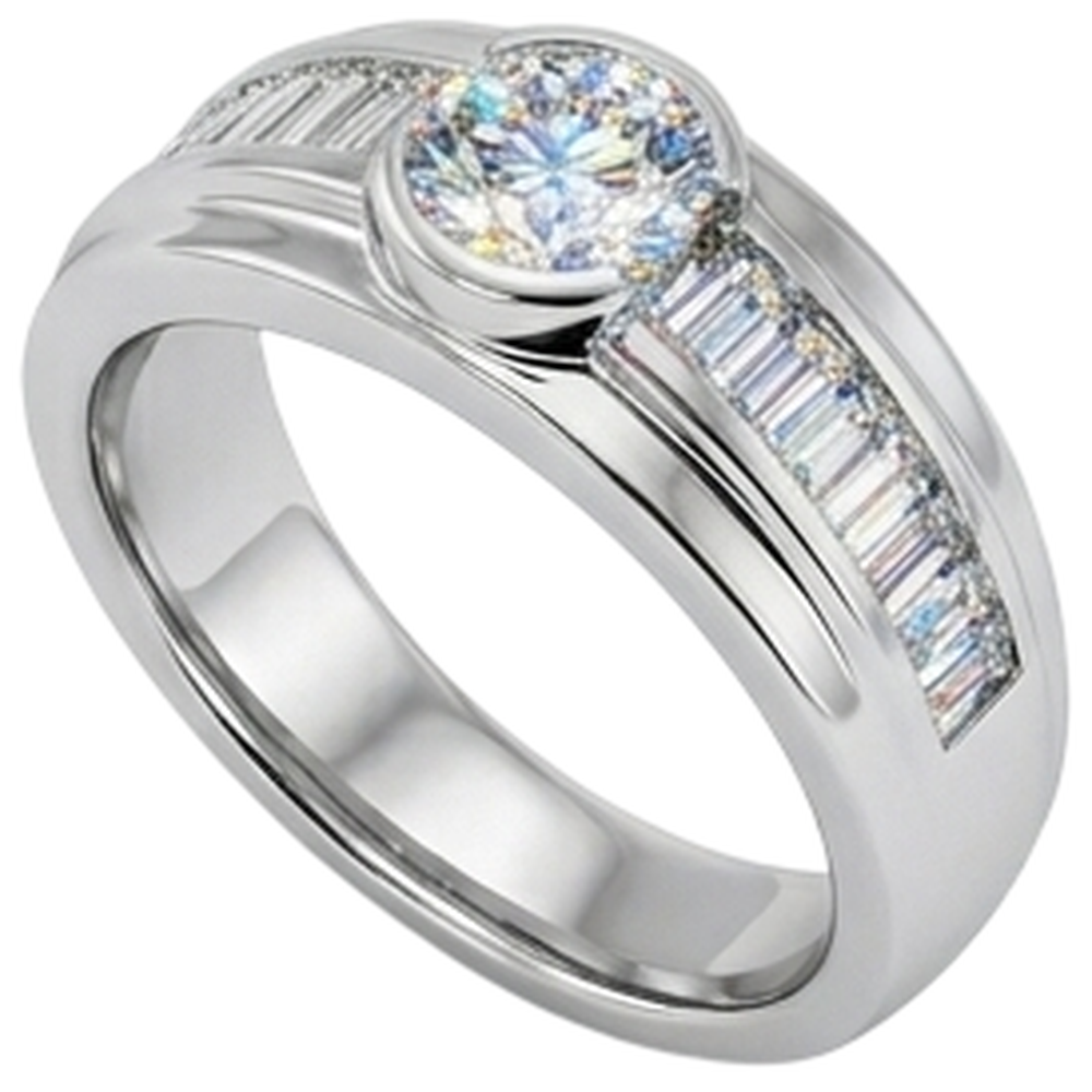2 Carat Natural Earth Mined Diamond ( Not Lab Grown )s Engagement Ring Men's Band White Gold 14K