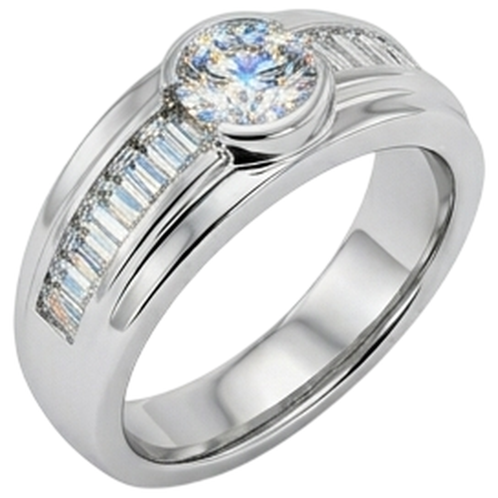 2 Carat Natural Earth Mined Diamond ( Not Lab Grown )s Engagement Ring Men's Band White Gold 14K
