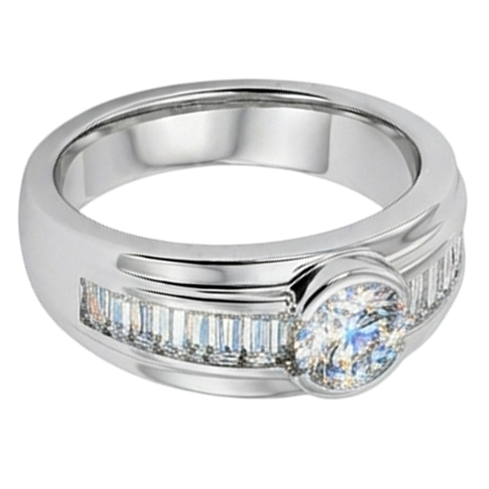 2 Carat Natural Earth Mined Diamond ( Not Lab Grown )s Engagement Ring Men's Band White Gold 14K