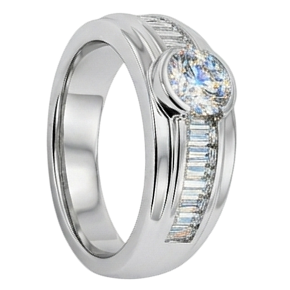 2 Carat Natural Earth Mined Diamond ( Not Lab Grown )s Engagement Ring Men's Band White Gold 14K