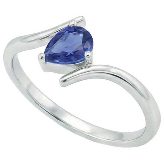 natural pear sapphire 2ct ring front view