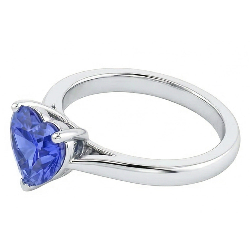 natural heart sapphire 2ct ring top view