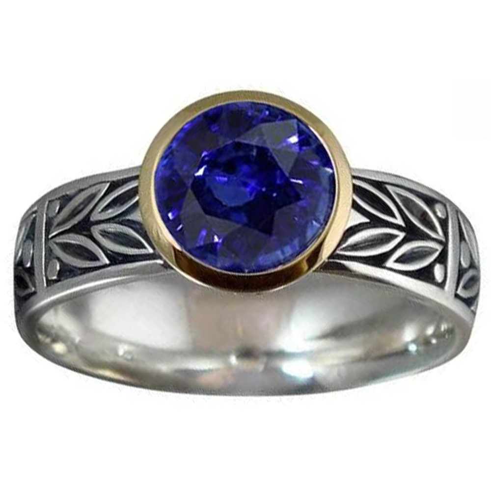 2 Carat Solitaire Ring Round Tanzanite AAA Antique Style Jewelry