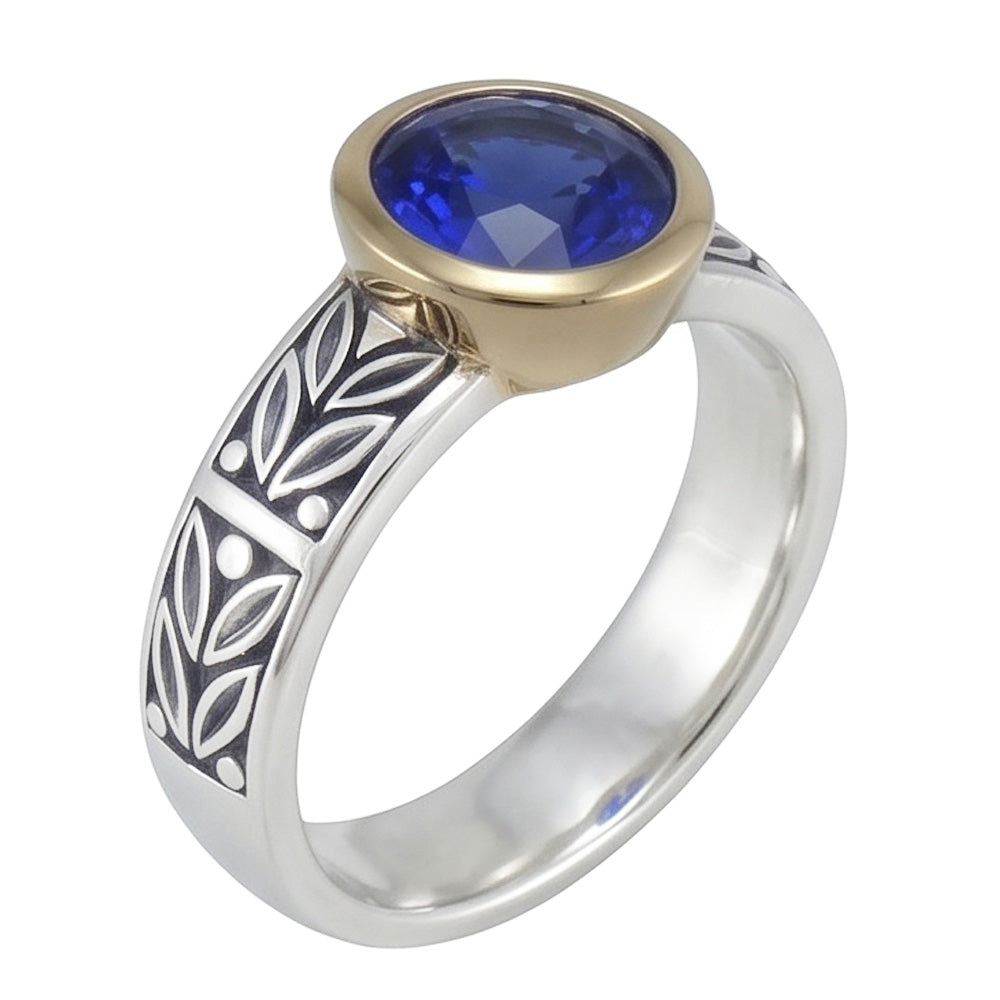 2 Carat Solitaire Ring Round Tanzanite AAA Antique Style Jewelry