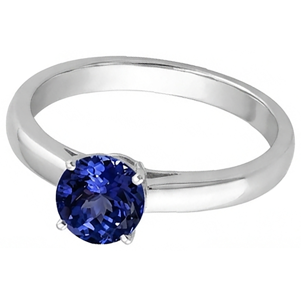 2 Carat Tanzanite Solitaire Ring New Solid 14K White Gold