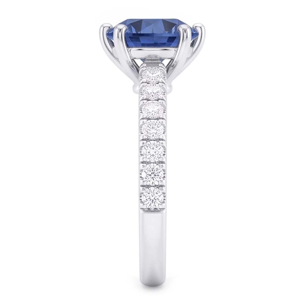 2 Carats Blue Natural Earth Mined Diamond ( Not Lab Grown )  Engagement Ring 6 Prong Gemstone