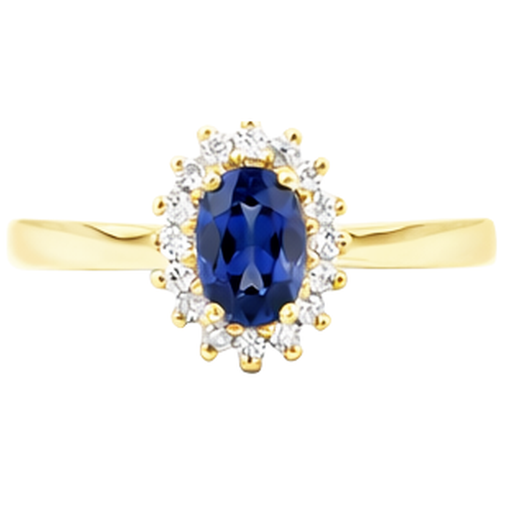 2 Carats Blue Tanzanite And Natural Earth Mined Diamond ( Not Lab Grown ) Wedding Ring Yellow Gold 14K