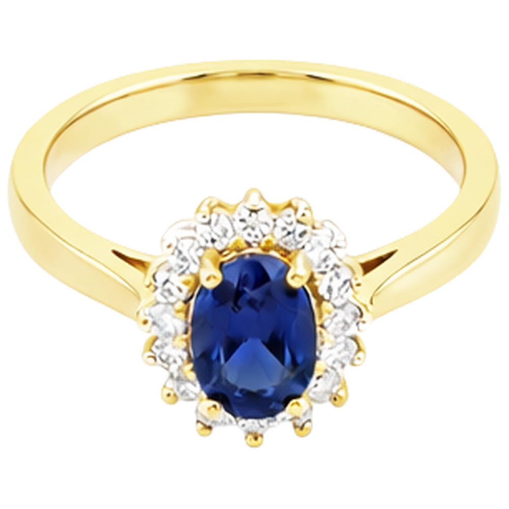2 Carats Blue Tanzanite And Natural Earth Mined Diamond ( Not Lab Grown ) Wedding Ring Yellow Gold 14K