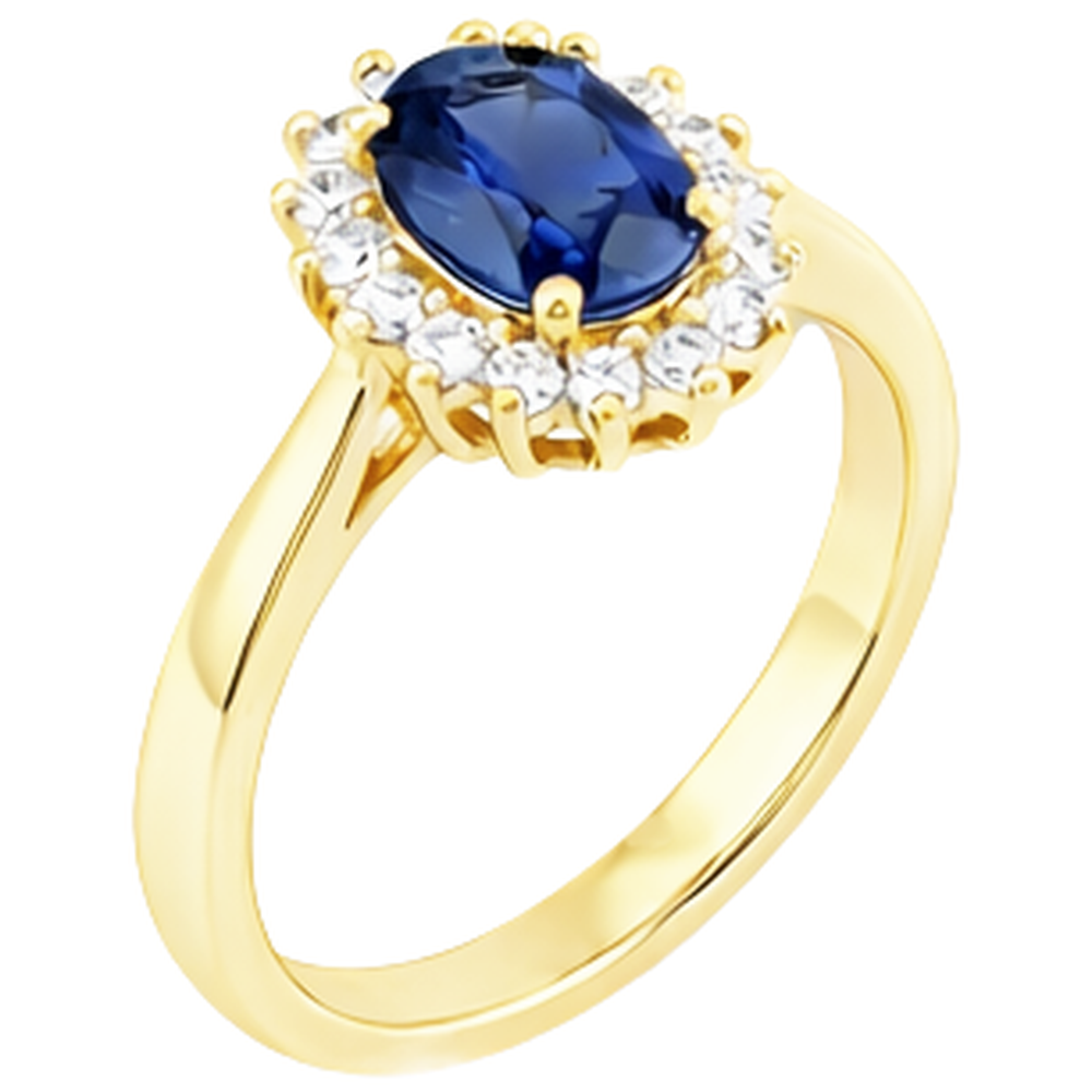 2 Carats Blue Tanzanite And Natural Earth Mined Diamond ( Not Lab Grown ) Wedding Ring Yellow Gold 14K