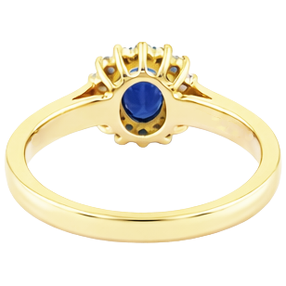 2 Carats Blue Tanzanite And Natural Earth Mined Diamond ( Not Lab Grown ) Wedding Ring Yellow Gold 14K