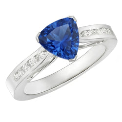 Natural Sapphire Ring 2ct - White Gold 14K