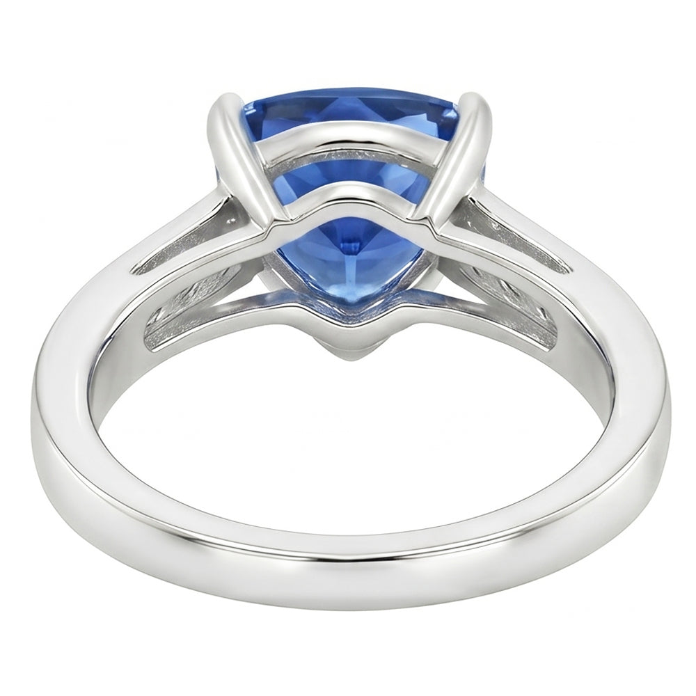 natural round sapphire 2ct ring profile view