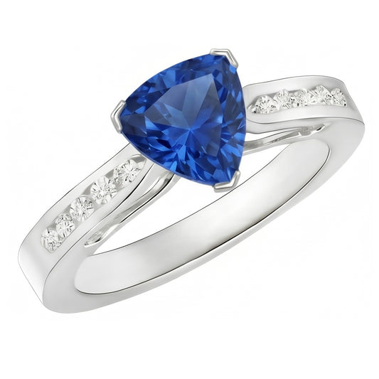 natural round sapphire 2ct ring front view