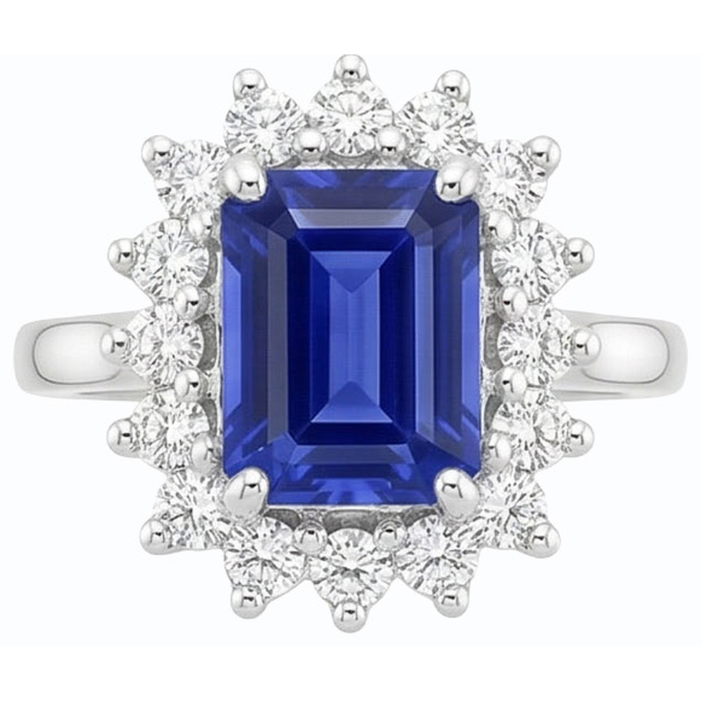 natural emerald sapphire 2ct ring close up detail