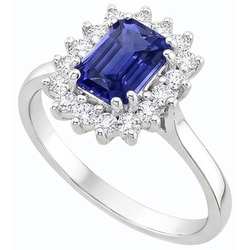 Natural Sapphire Ring 2ct - White Gold 14K