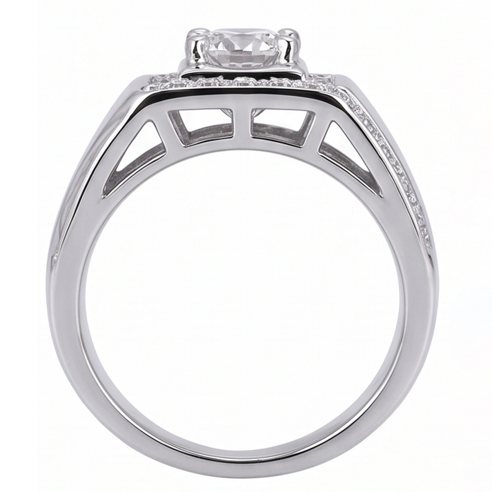 2 Carats Round Real Natural Earth Mined Diamond ( Not Lab Grown ) Men's Anniversary Ring White Gold 14K Jewelry