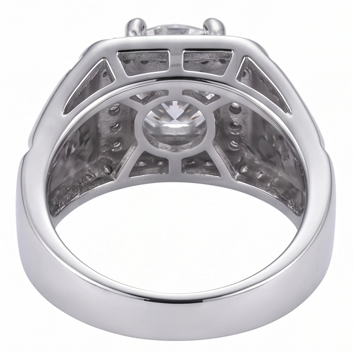 2 Carats Round Real Natural Earth Mined Diamond ( Not Lab Grown ) Men's Anniversary Ring White Gold 14K Jewelry