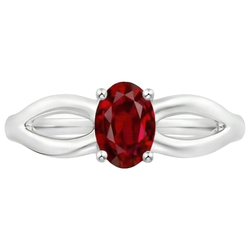 Natural Ruby Ring 2ct - White Gold 14K