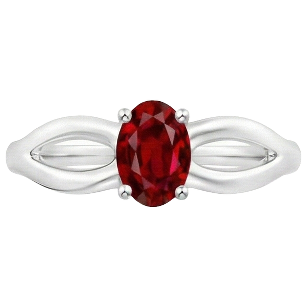 natural oval ruby 2ct ring front view