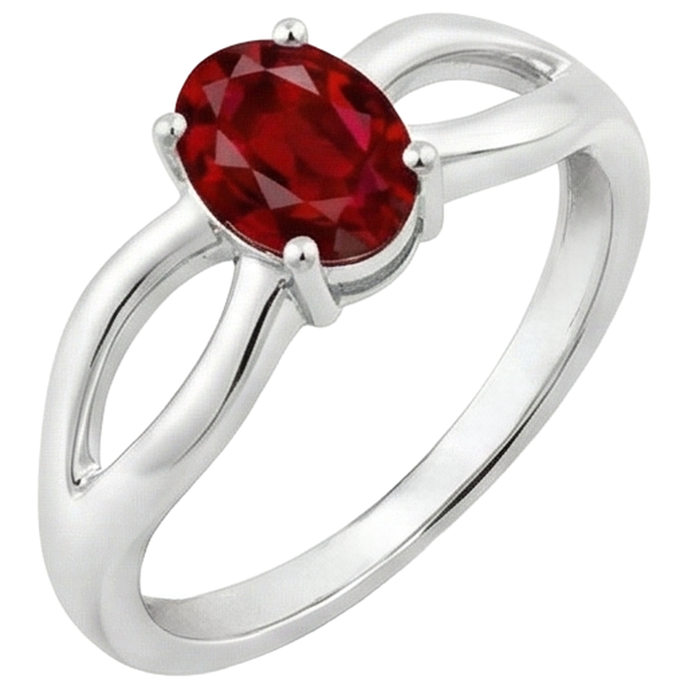 natural oval ruby 2ct ring close up detail