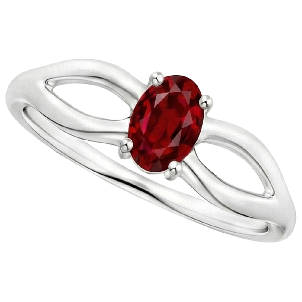 natural oval ruby 2ct ring top view
