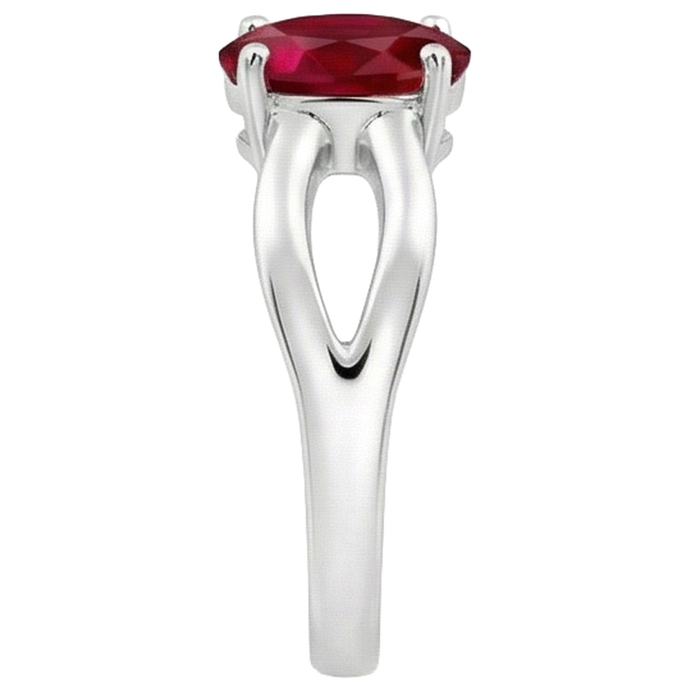 natural oval ruby 2ct ring on white background