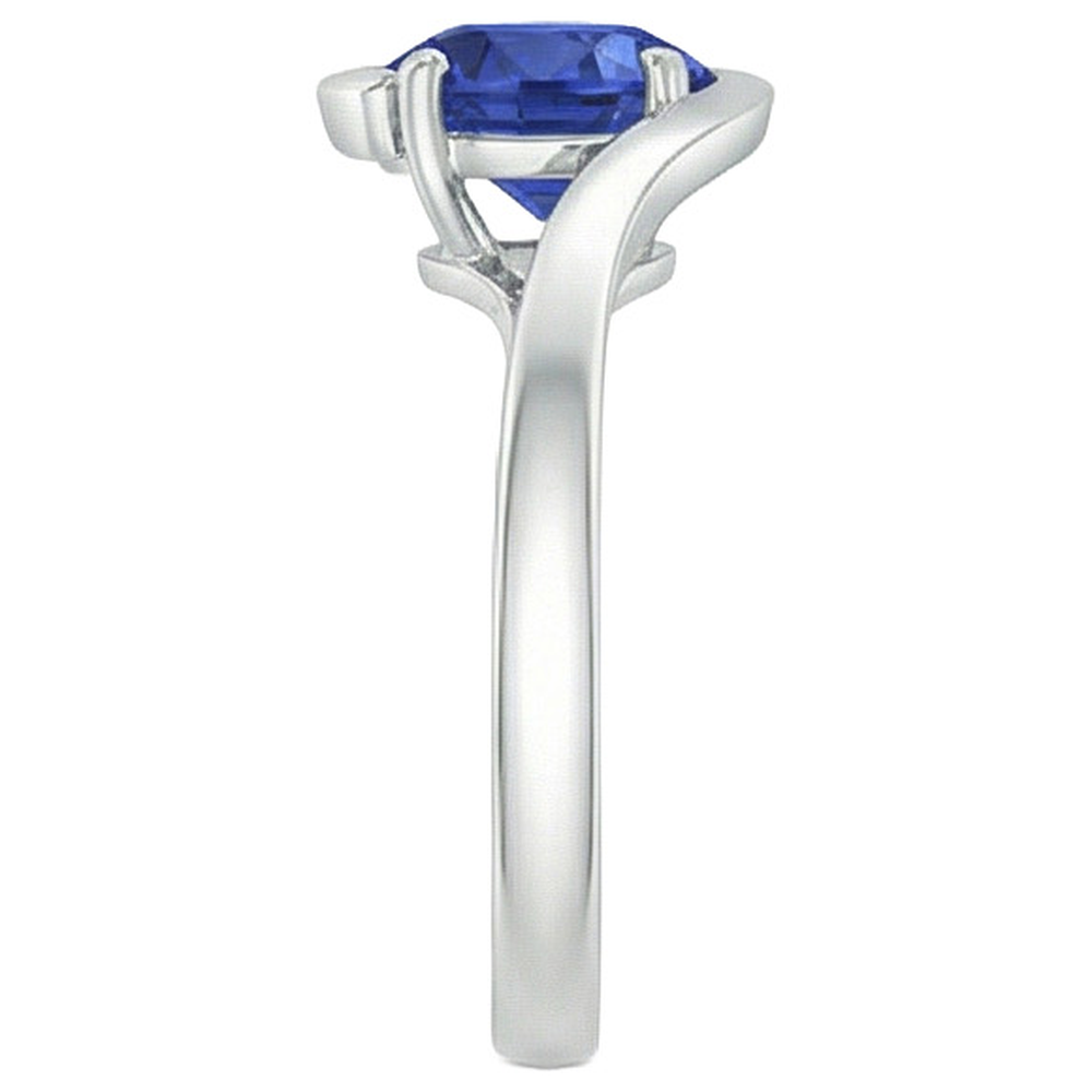 2 Carats Solitaire Ring Ceylon Sapphire Tension Style Gold Jewelry