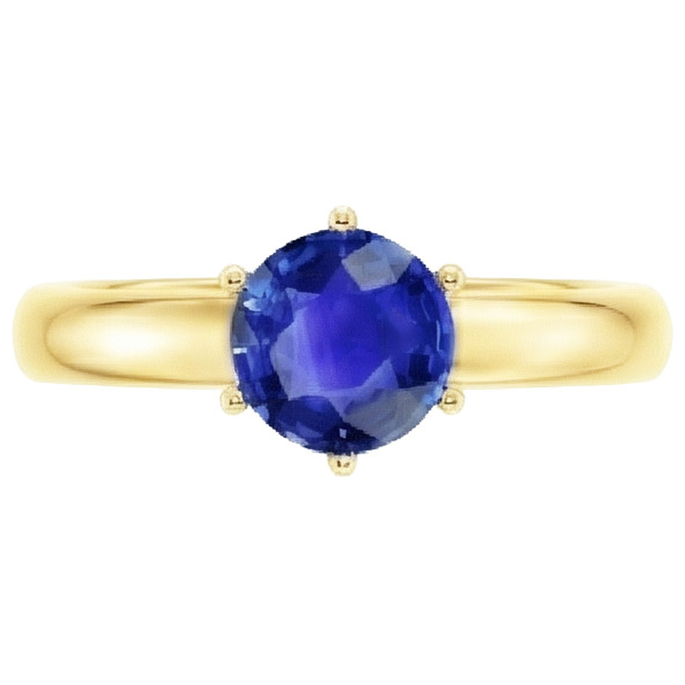 natural round sapphire 2ct ring side angle