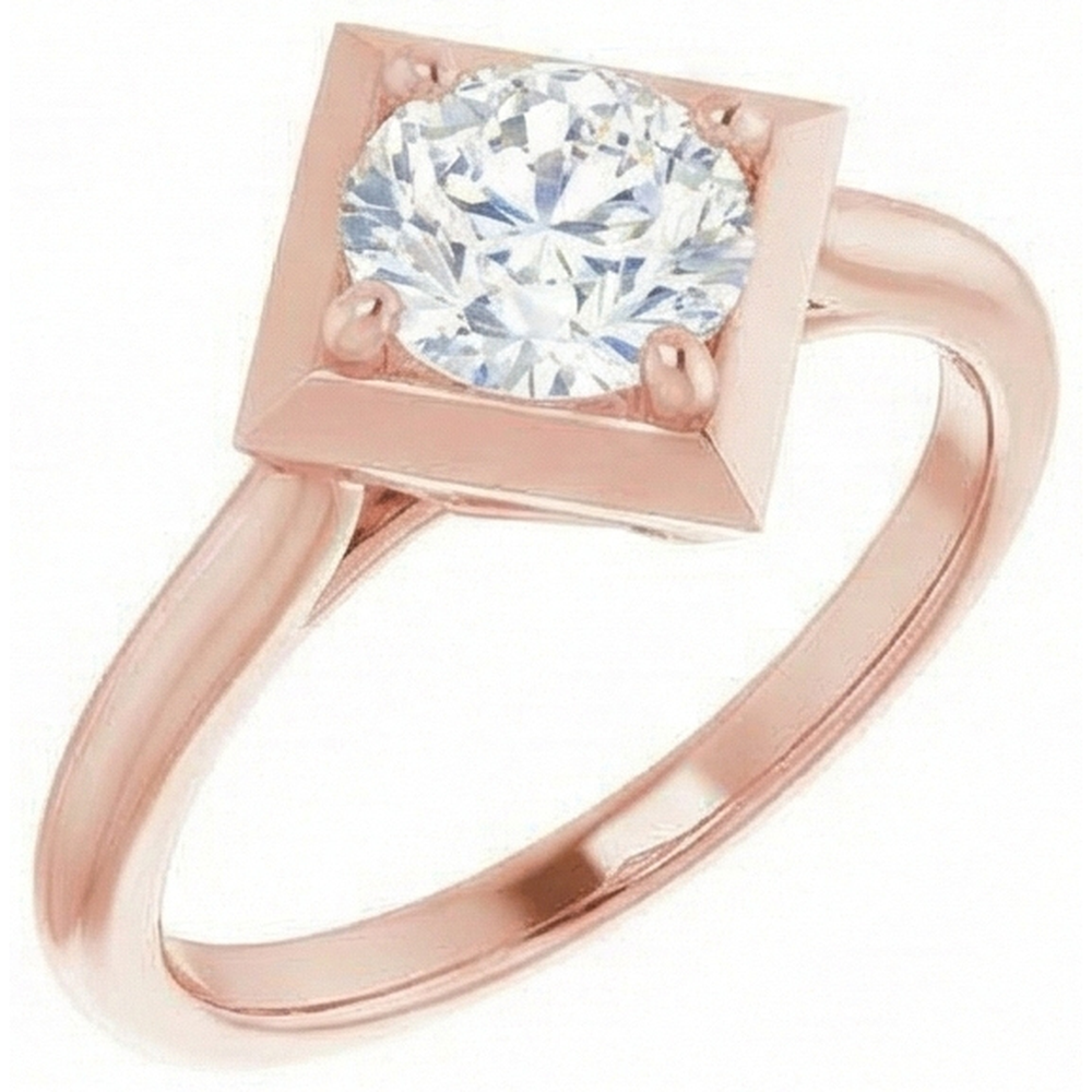 natural round diamond 2ct ring side angle