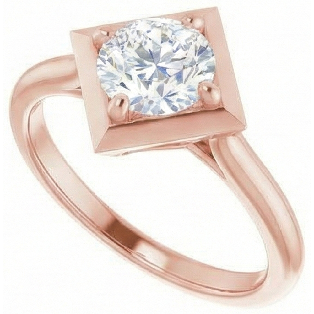 natural round diamond 2ct ring close up detail