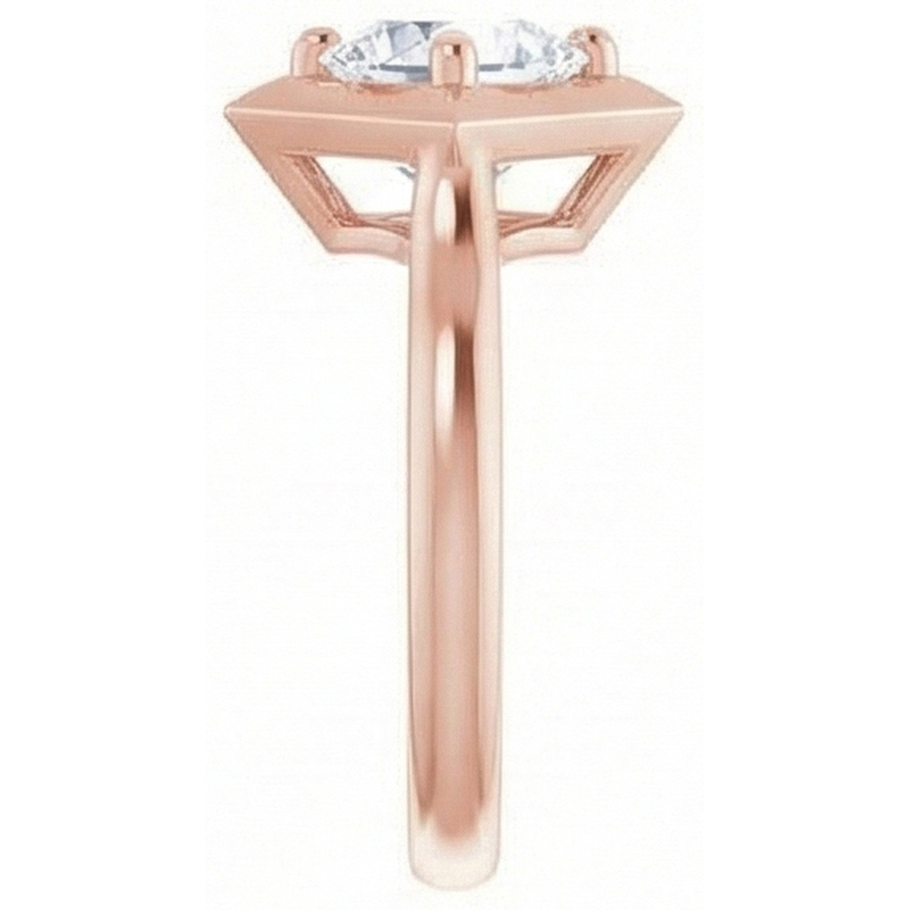 natural round diamond 2ct ring profile view