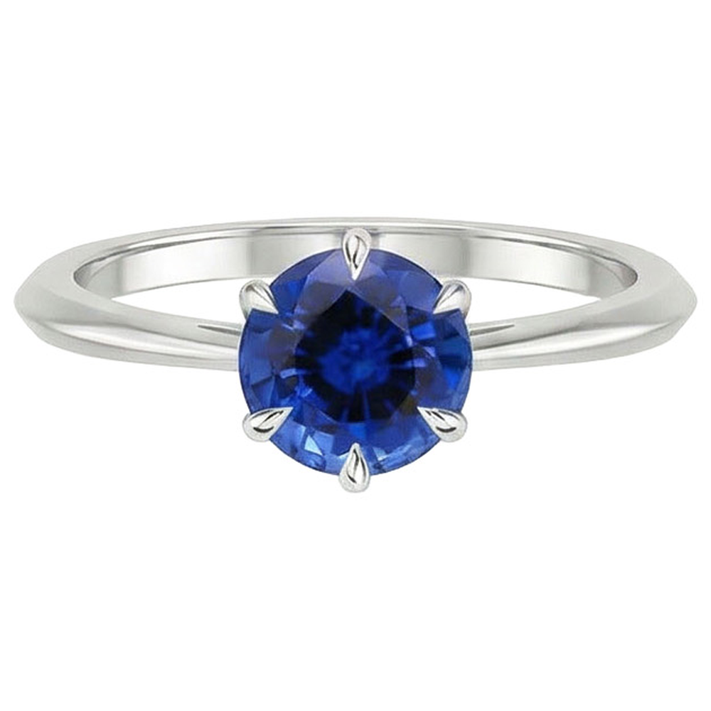 2 Ct Genuine Sapphire Solitaire Ring