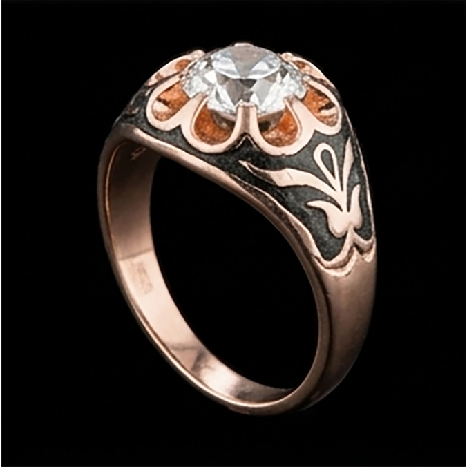 2 Ct Gypsy Solitaire Men’s Ring Round Real Old Miner Natural Earth Mined Diamond ( Not Lab Grown ) Flower Style