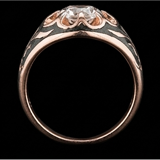 2 Ct Gypsy Solitaire Men’s Ring Round Real Old Miner Natural Earth Mined Diamond ( Not Lab Grown ) Flower Style