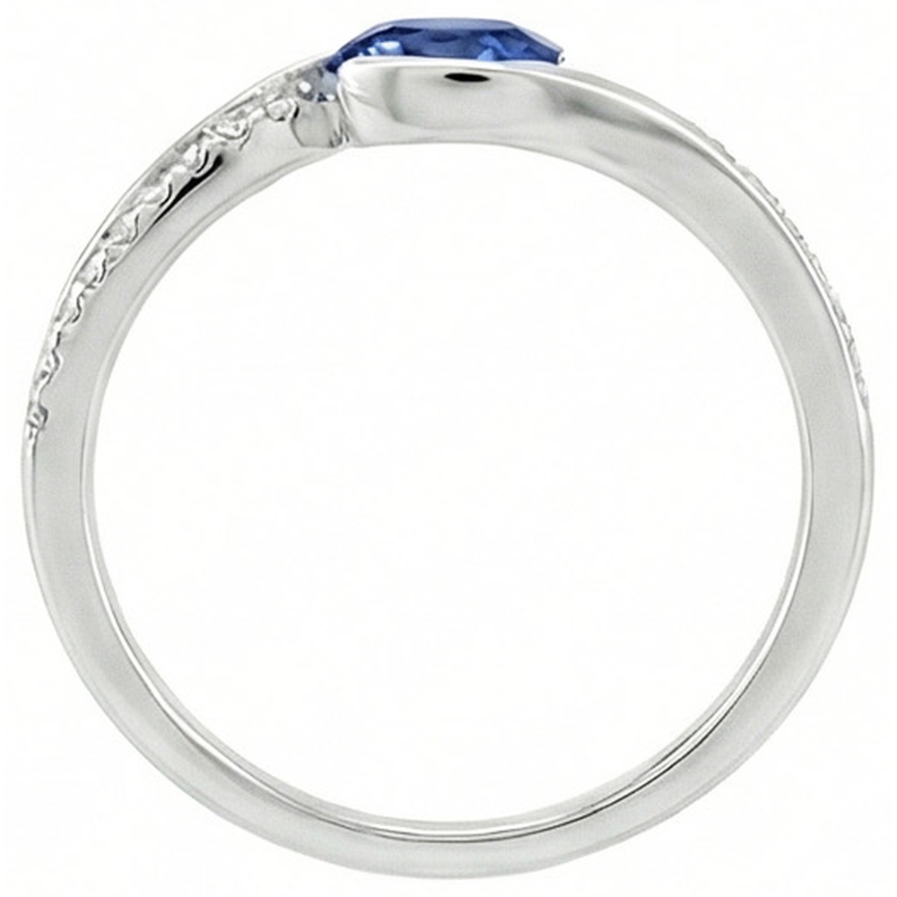 2 Ct Oval Cut Sri Lanka Sapphire And Natural Earth Mined Diamond ( Not Lab Grown )  Ring White Gold 14K