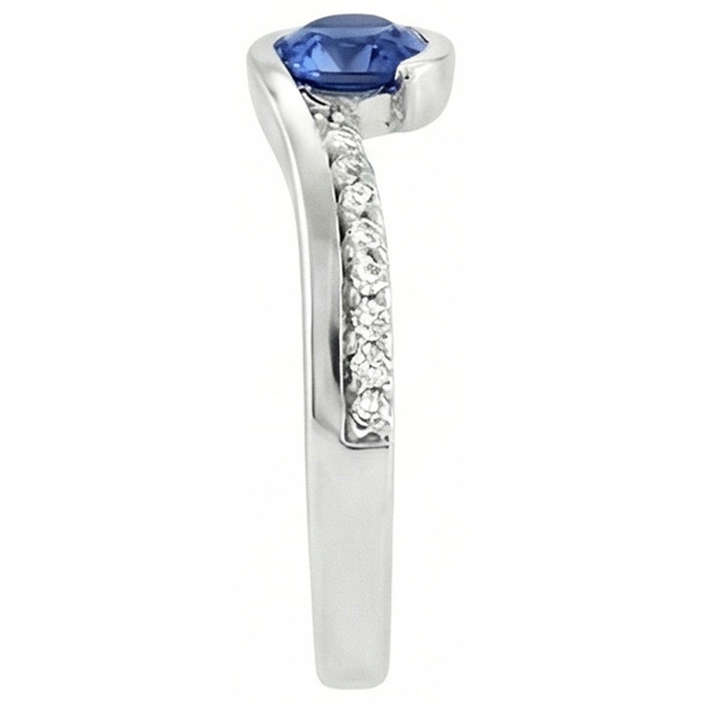 2 Ct Oval Cut Sri Lanka Sapphire And Natural Earth Mined Diamond ( Not Lab Grown )  Ring White Gold 14K
