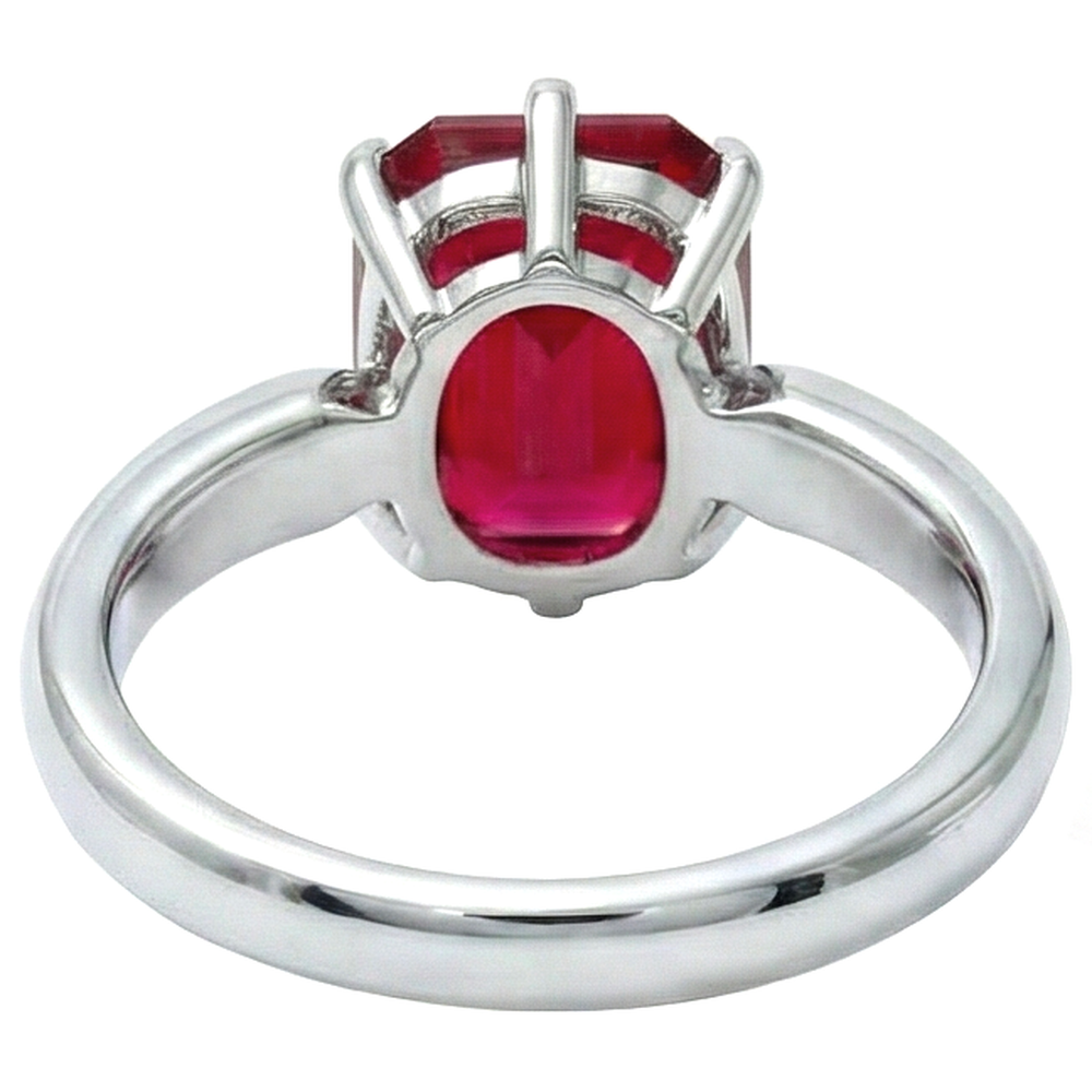2 Ct Prong Set Radiant Red Ruby White Gold 14K Solitaire Ring