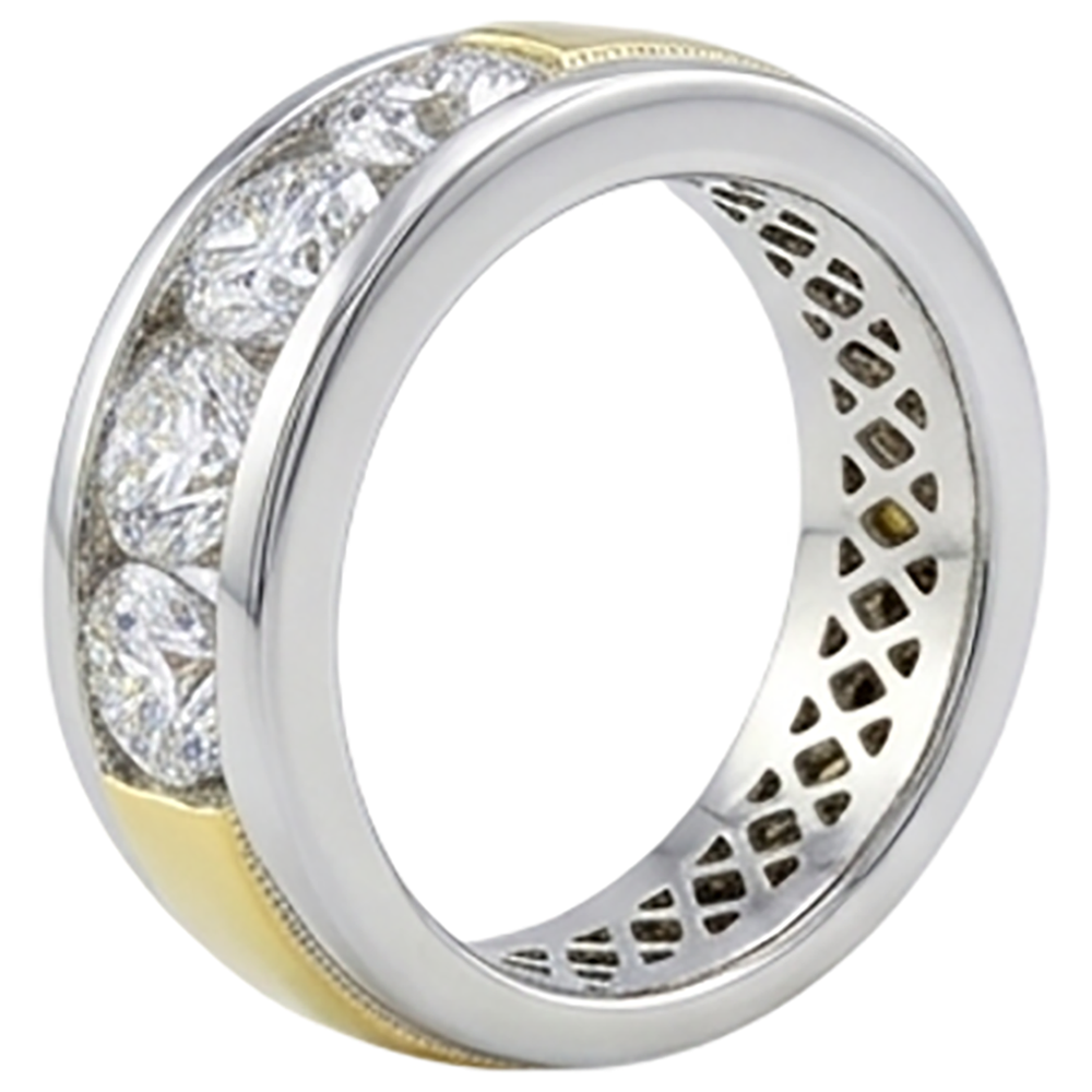 2 Ct Round Cut Natural Earth Mined Diamond ( Not Lab Grown )  Men's Band Jewelry New