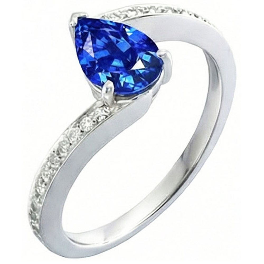 natural round sapphire 2ct ring side angle